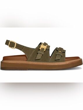 Celine Triomphe Tippi Sandals in Khaki
